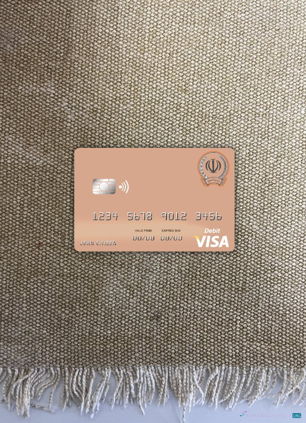 Download Iran Sepah Bank visa debit card photolook front Photoshop template